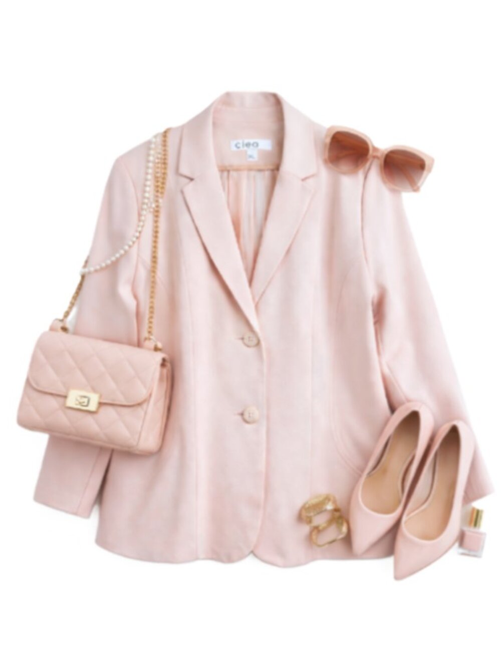 NWT Cleo Blush Pink Ponte Knit Blazer XL Tailored Stretch Office Career Jacket